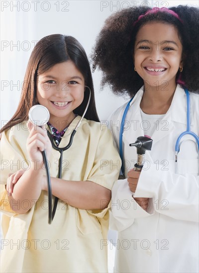 Girls dressed up as doctors