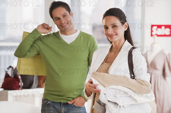 Hispanic couple shopping