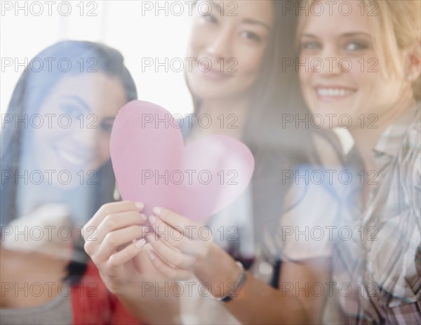 Friends holding valentine