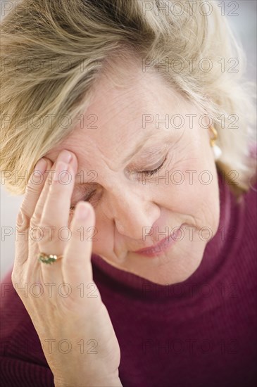 Caucasian woman with headache