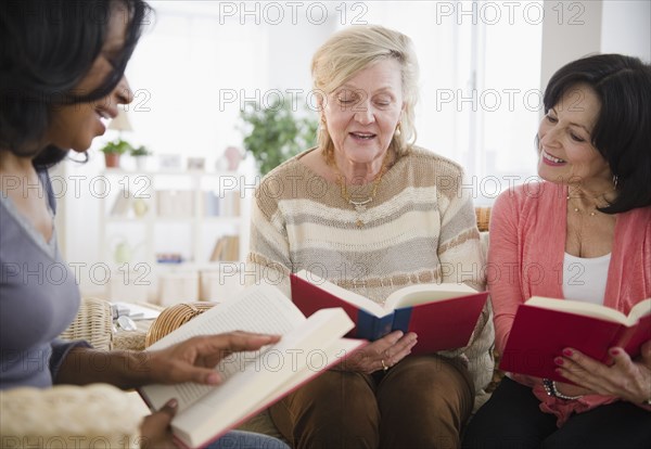 Women enjoying book club meeting