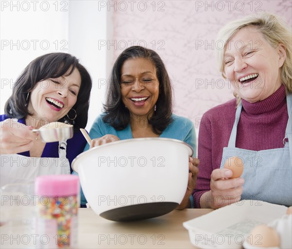 Friends baking together