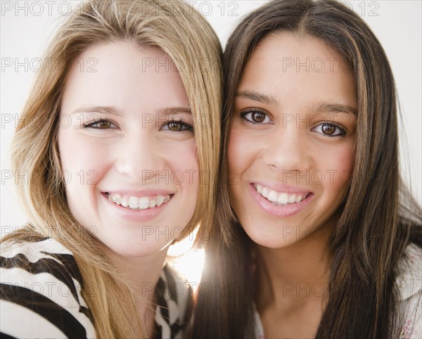 Smiling teenage girls