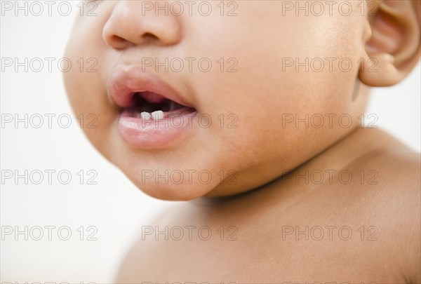 Close up of Black baby's mouth