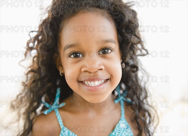 Smiling mixed race girl