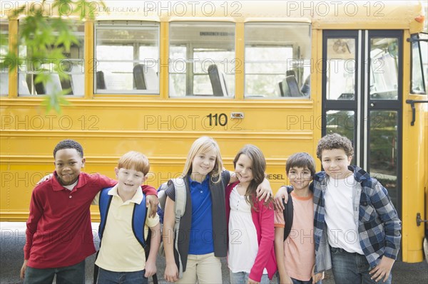 Children waiting for school bus