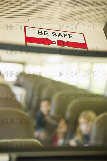 Children riding school bus