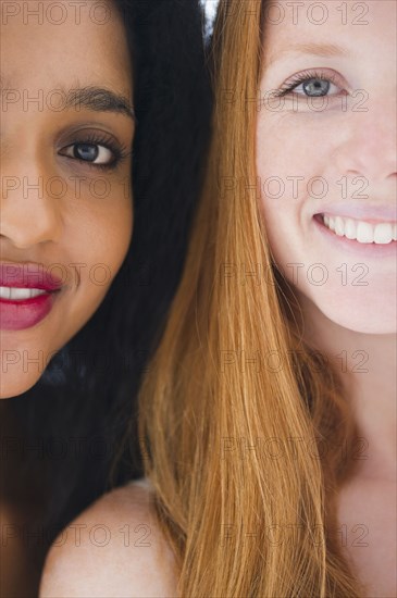 Close up of smiling friends