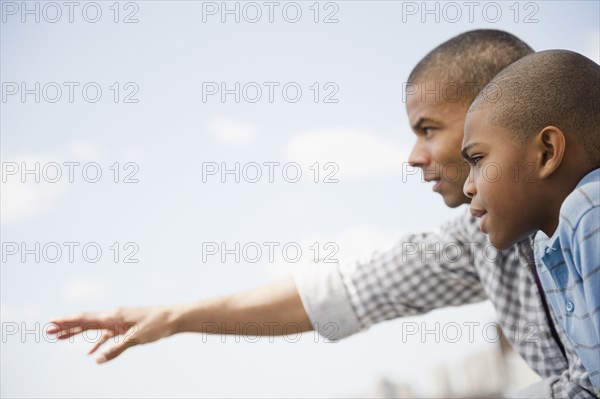 Father and son outdoors together