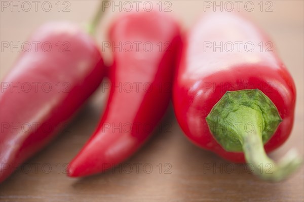 Close up of red chili peppers