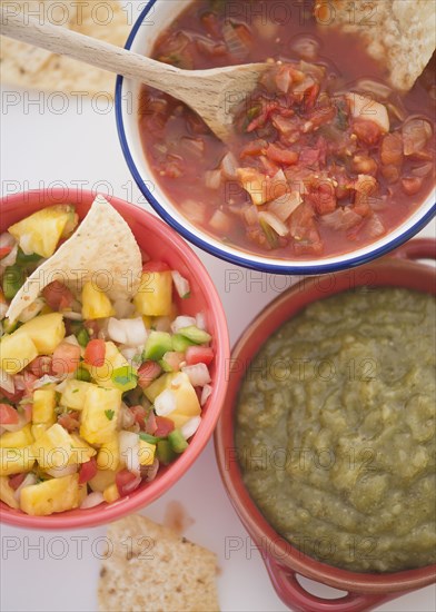 Variety of Mexican salsas