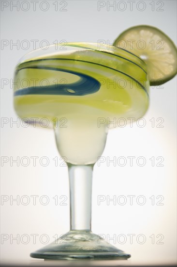 Lime slice on rim of margarita