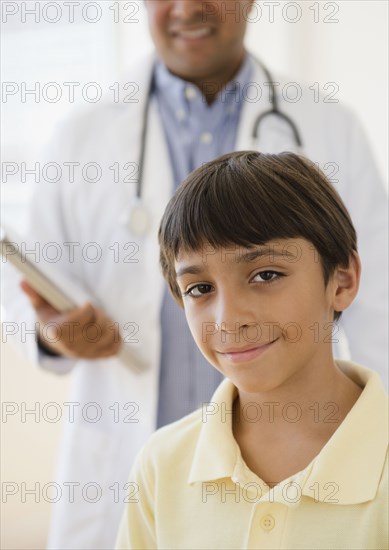 Hispanic boy in doctor's office