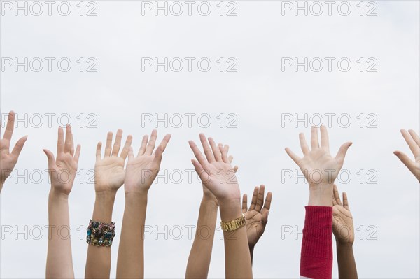 Close up of women's outstretched hands