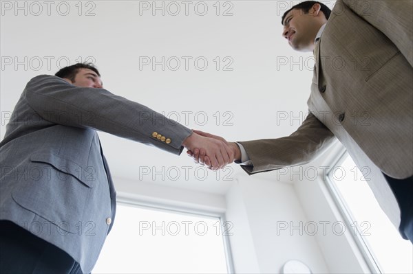 Businessmen shaking hands in office