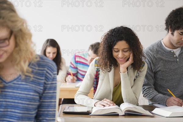 Students working in class