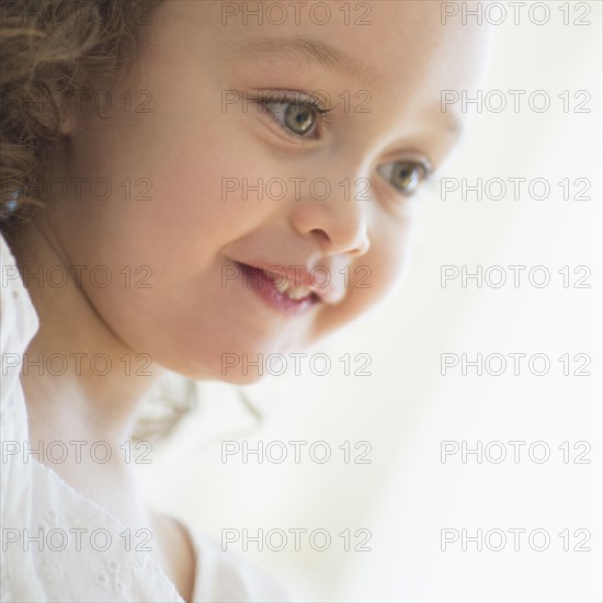 Mixed race girl smiling