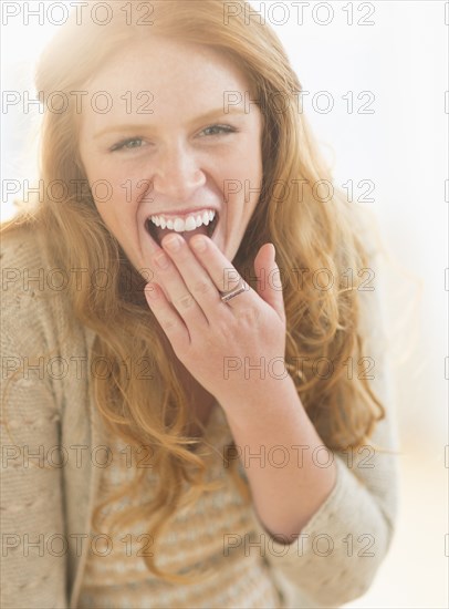 Caucasian woman laughing