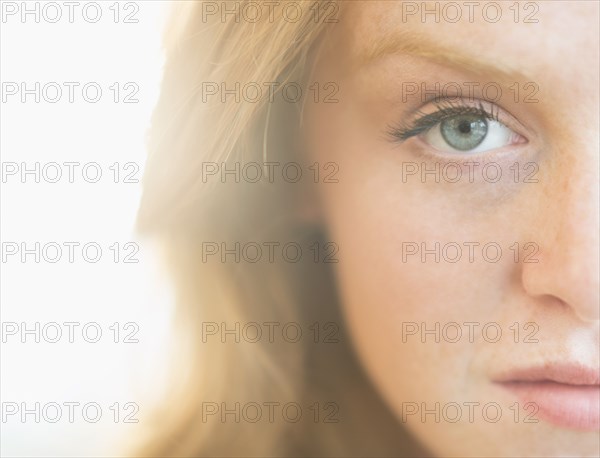 Close up of Caucasian woman's eye