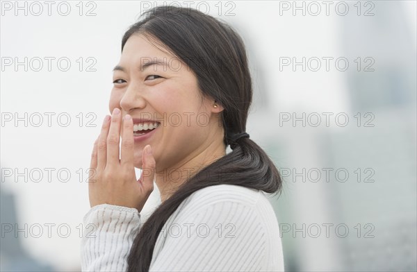 Korean woman laughing