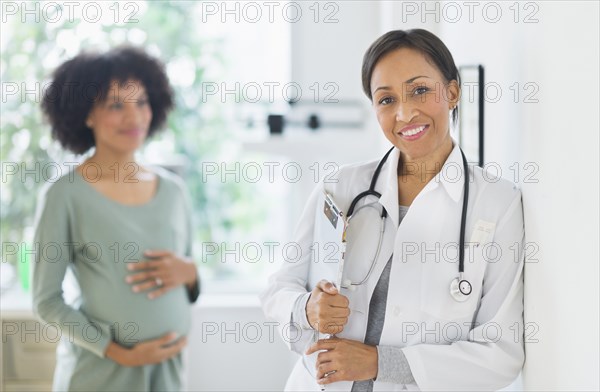 African American doctor smiling in office