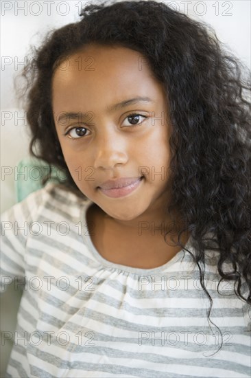 Mixed race girl smiling