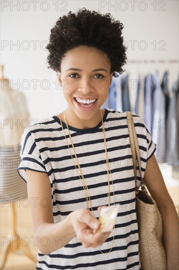 Black woman shopping in store