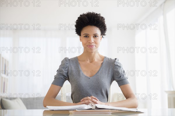 Black woman working at desk