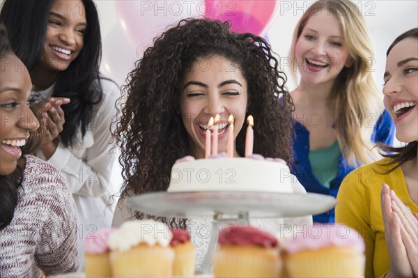 Women celebrating birthday together