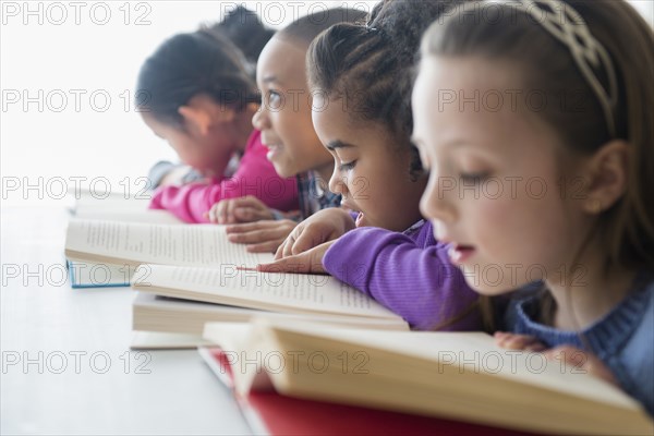 Students reading in classroom