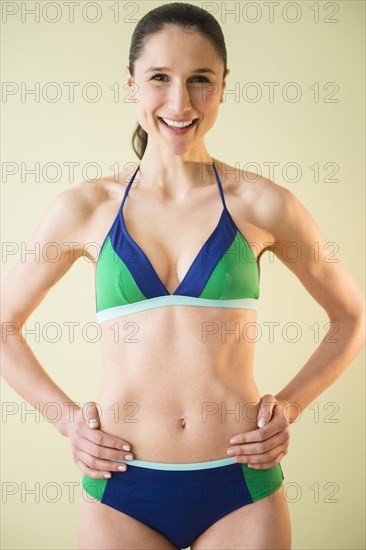 Caucasian woman wearing bikini