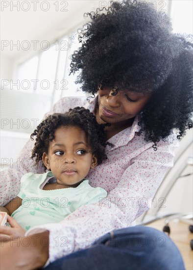 Mother and daughter relaxing together