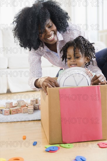 Mother and daughter playing together