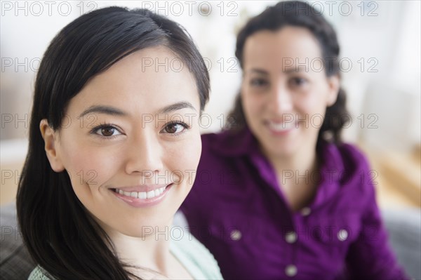 Women smiling together