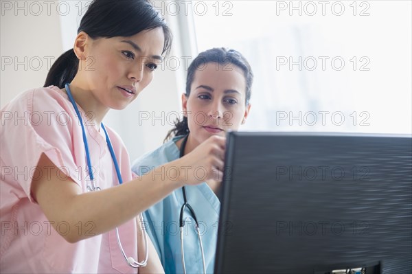 Nurses working together in hospital