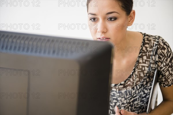 Businesswoman working at computer