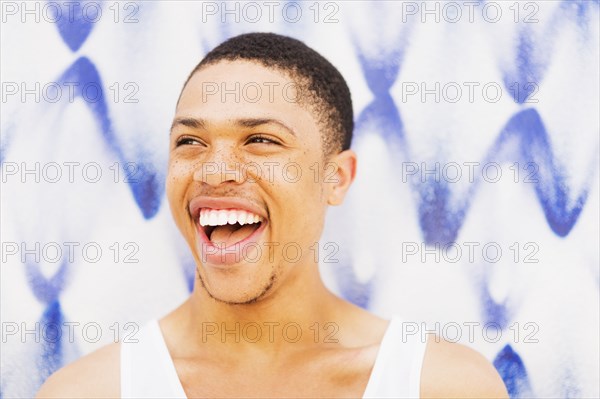 Close up of African American man smiling