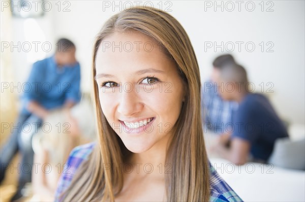 Close up of smiling face of teenage girl