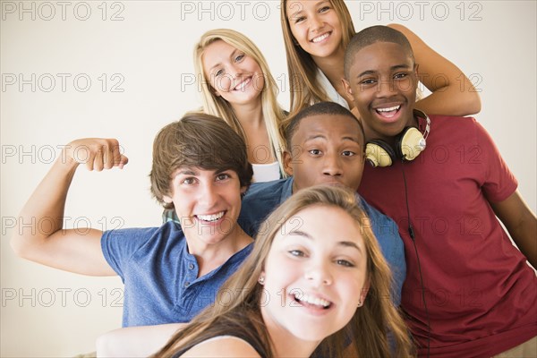 Teenagers smiling together