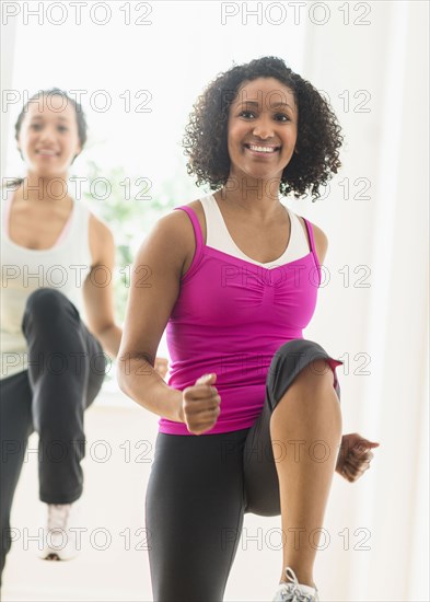 Women working out in exercise class