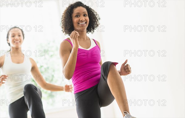 Women working out in exercise class