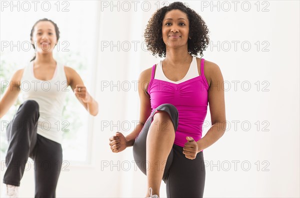 Women working out in exercise class