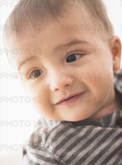 Close up of mixed race baby boy