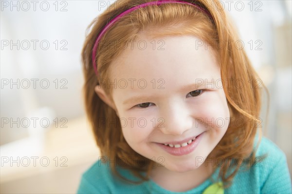 Close up of Caucasian girl smiling