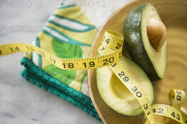 Close up of halved avocado