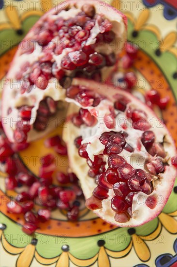 Close up of pomegranate and seeds