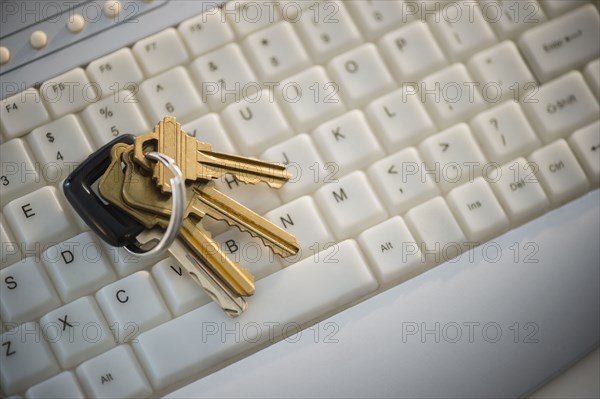 Close up of keys on computer keyboard