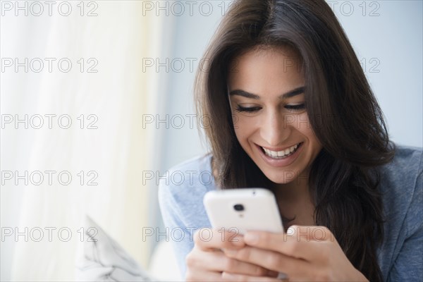 Close up of woman using cell phone