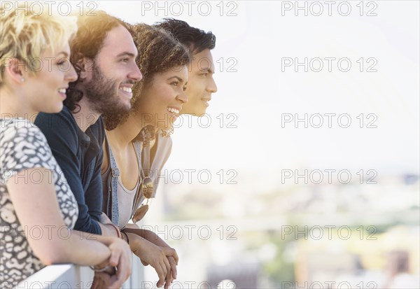 Friends looking at view outdoors