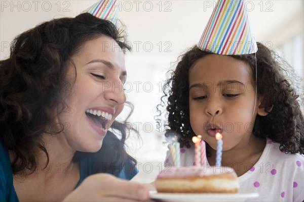 Mother and daughter celebrating birthday